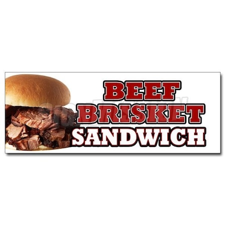 Signmission BEEF BRISKET SANDWICH DECAL sticker slow cooked bar b que texas smoked, D-36 Beef Brisket Sandwich D-36 Beef Brisket Sandwich